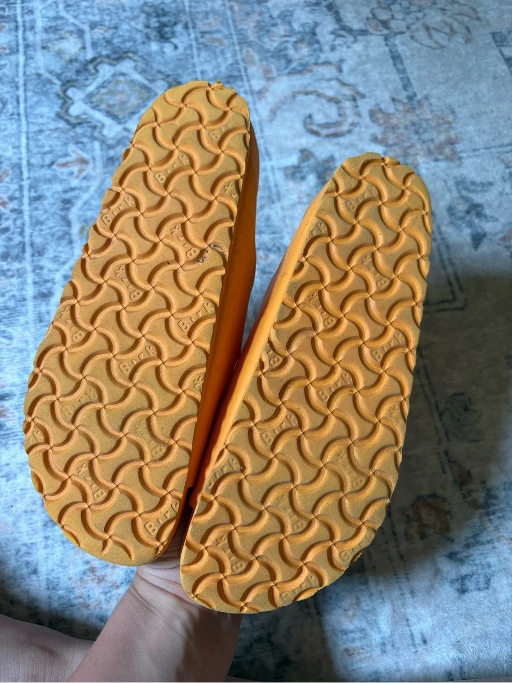 Birkenstock rubber Orange Slide Sandals size 7/38